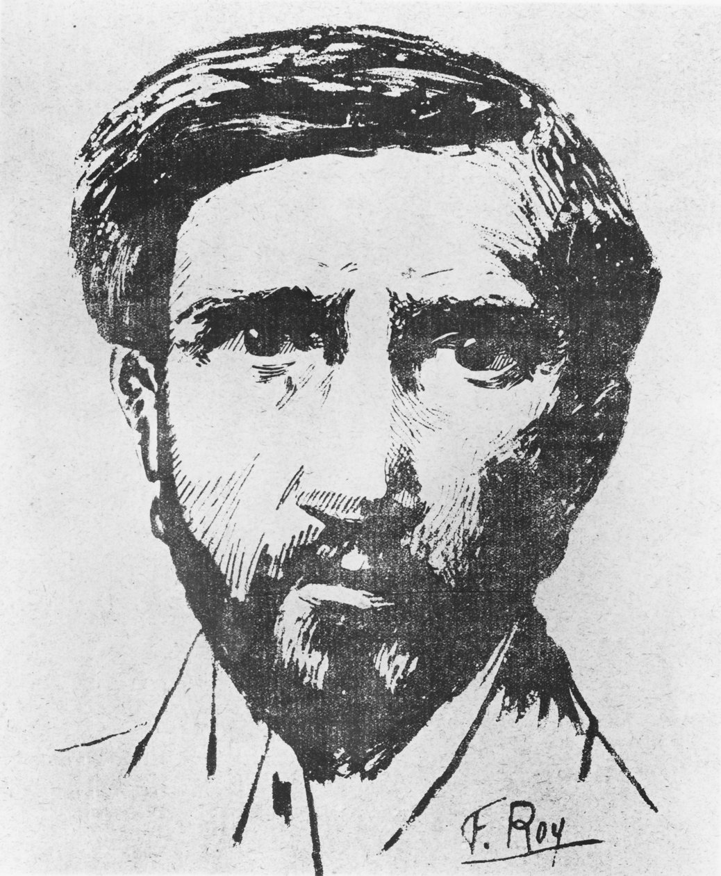 Porträtt av Charles Maurras, ca 1898 av F. Roy