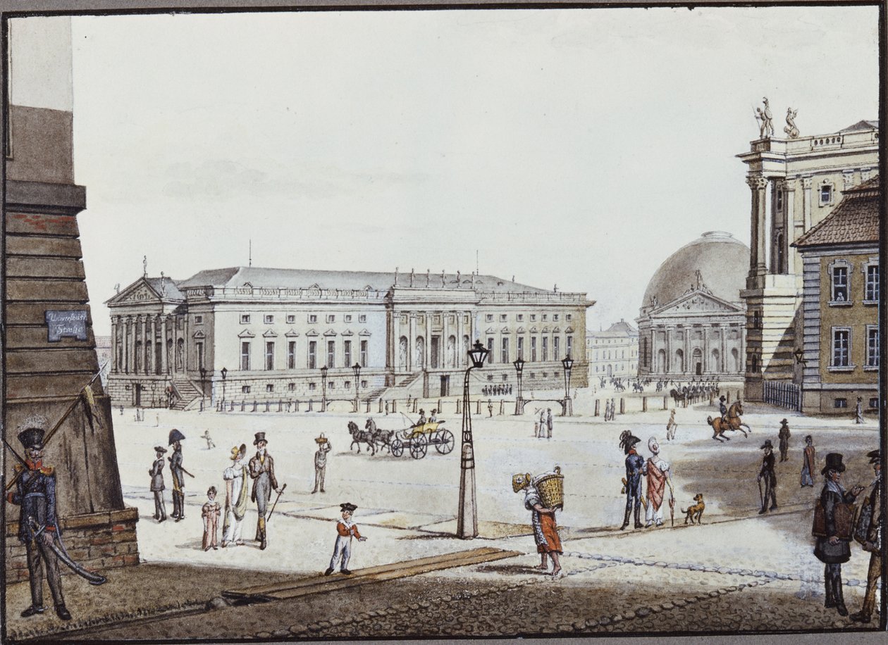 Opernplatz, Berlin (pen og blæk og wc på papir) swed av F.A. Calau