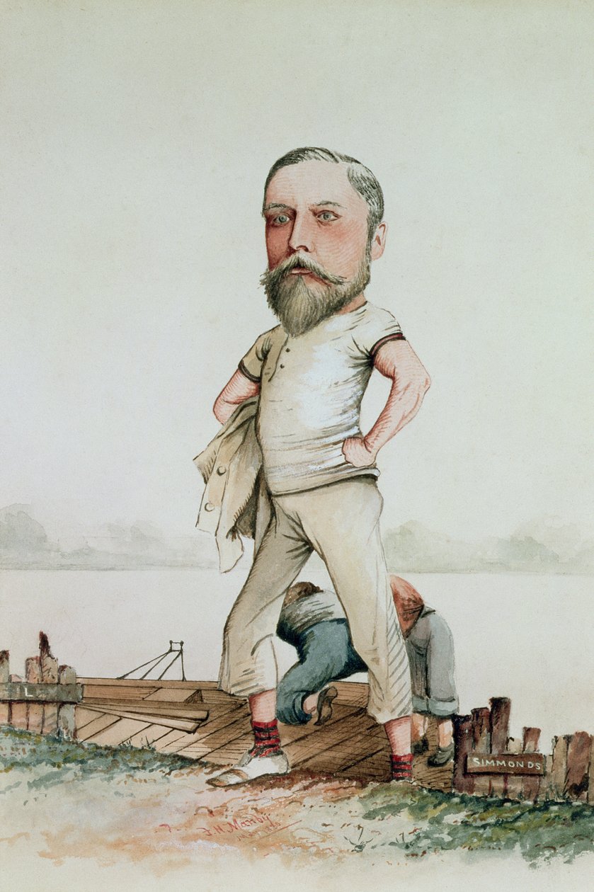 En roddart, karikatyr av Edward VII (1841-1910) 1880 av F.H. Manby