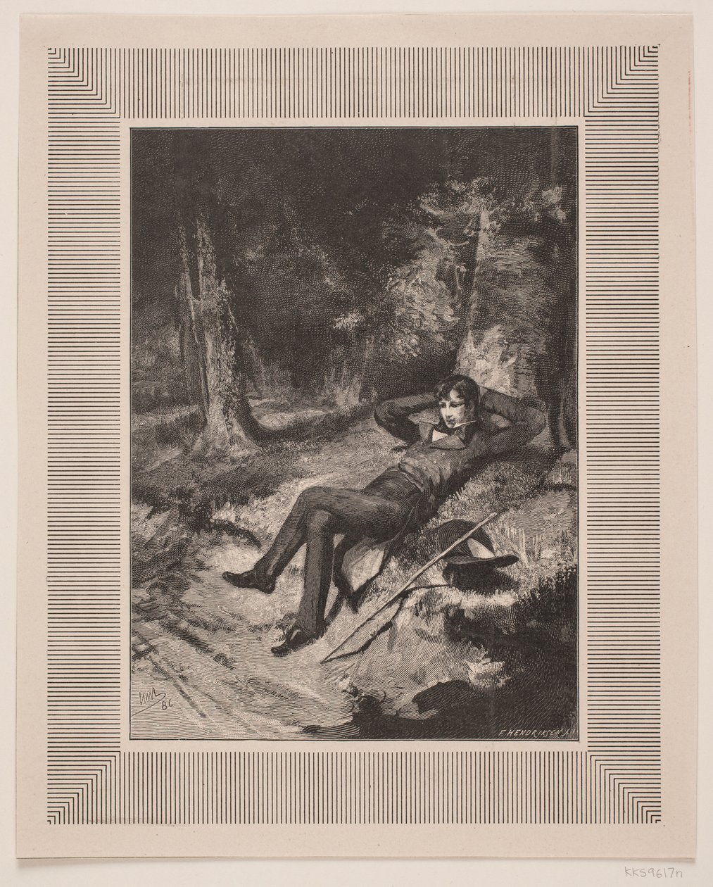 Illustration för C. Hauch, "Den älskade" av F. Hendriksen