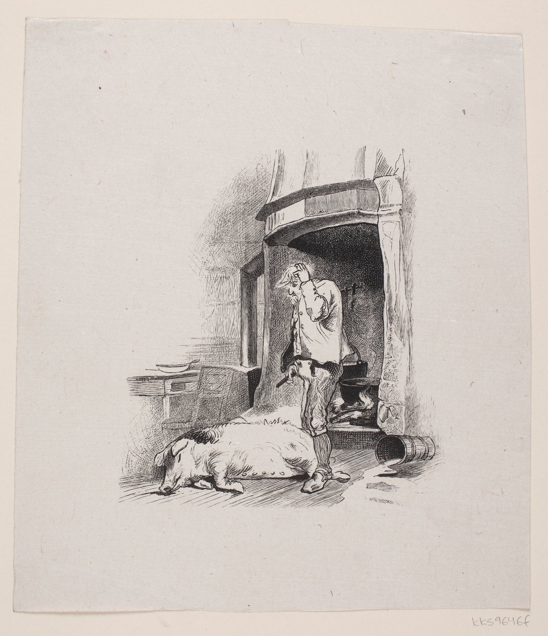 Illustration för "Mannen som skulle ta hand om huset" av F. Hendriksen