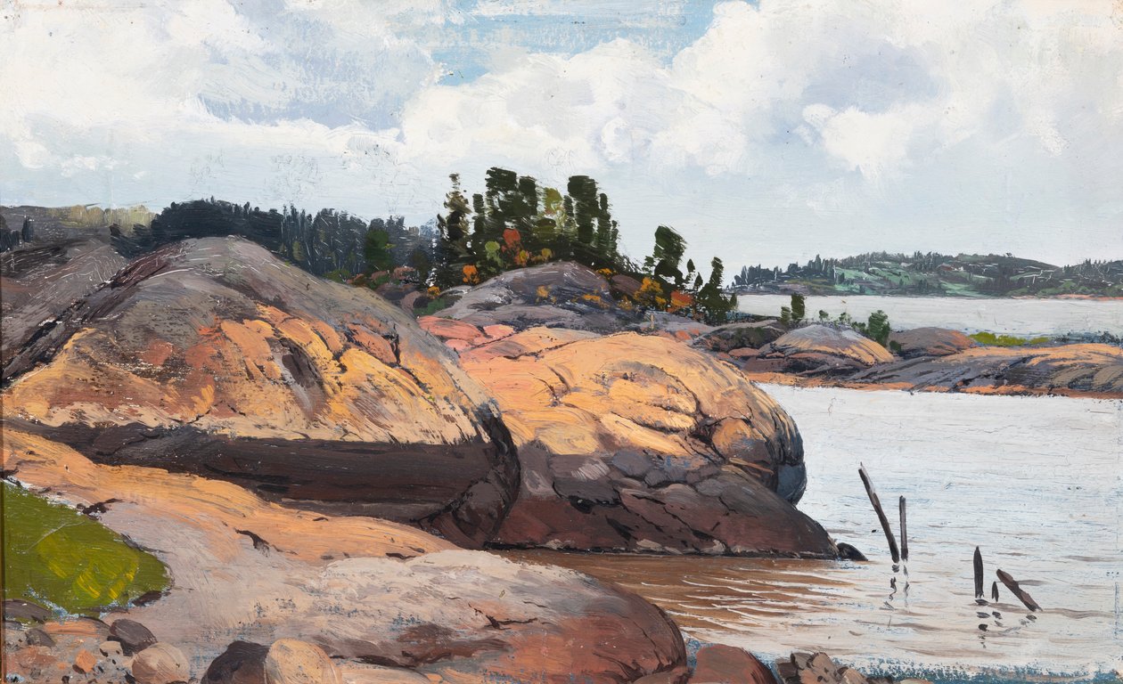 En klippig strand i skärgården av Fanny Churberg