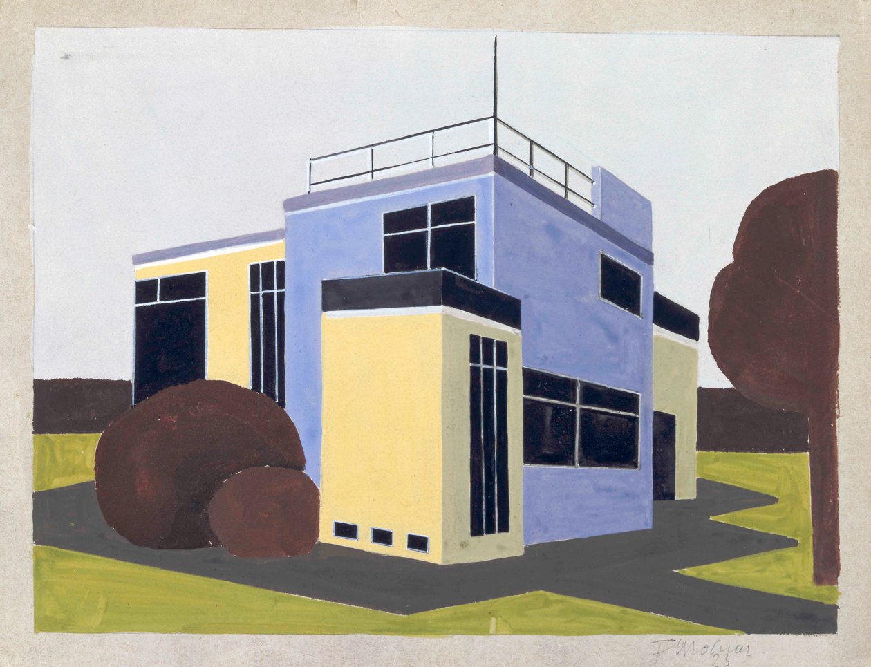 Design för ett fristående hus, 1923. av Farkas Molnar