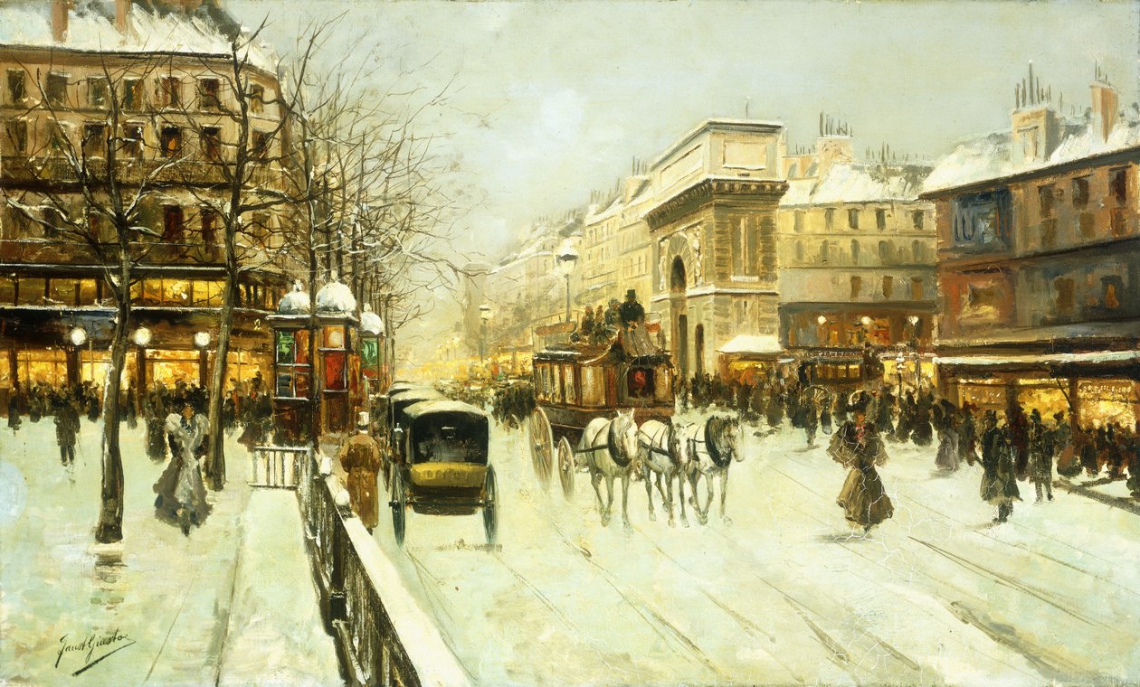 Paris Street Scene (olja på duk) av Fausto Giusto