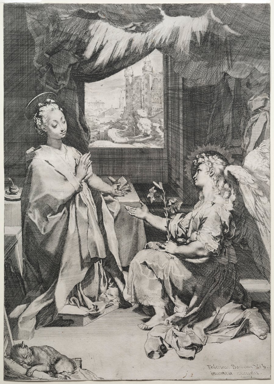 Bebådelsen, c. 1585. av Federico Barocci