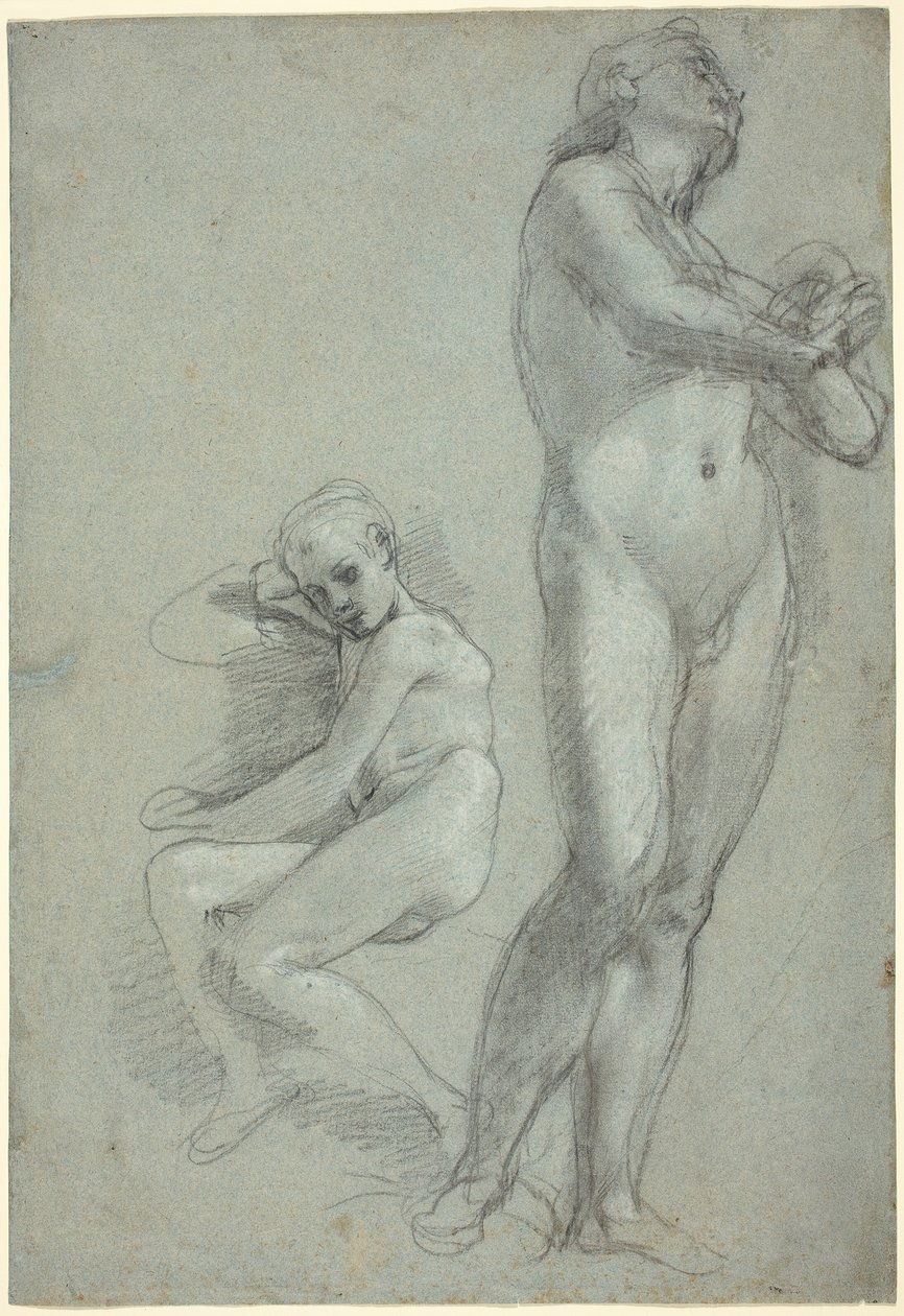 Två nakna ungdomar [recto] av Federico Barocci