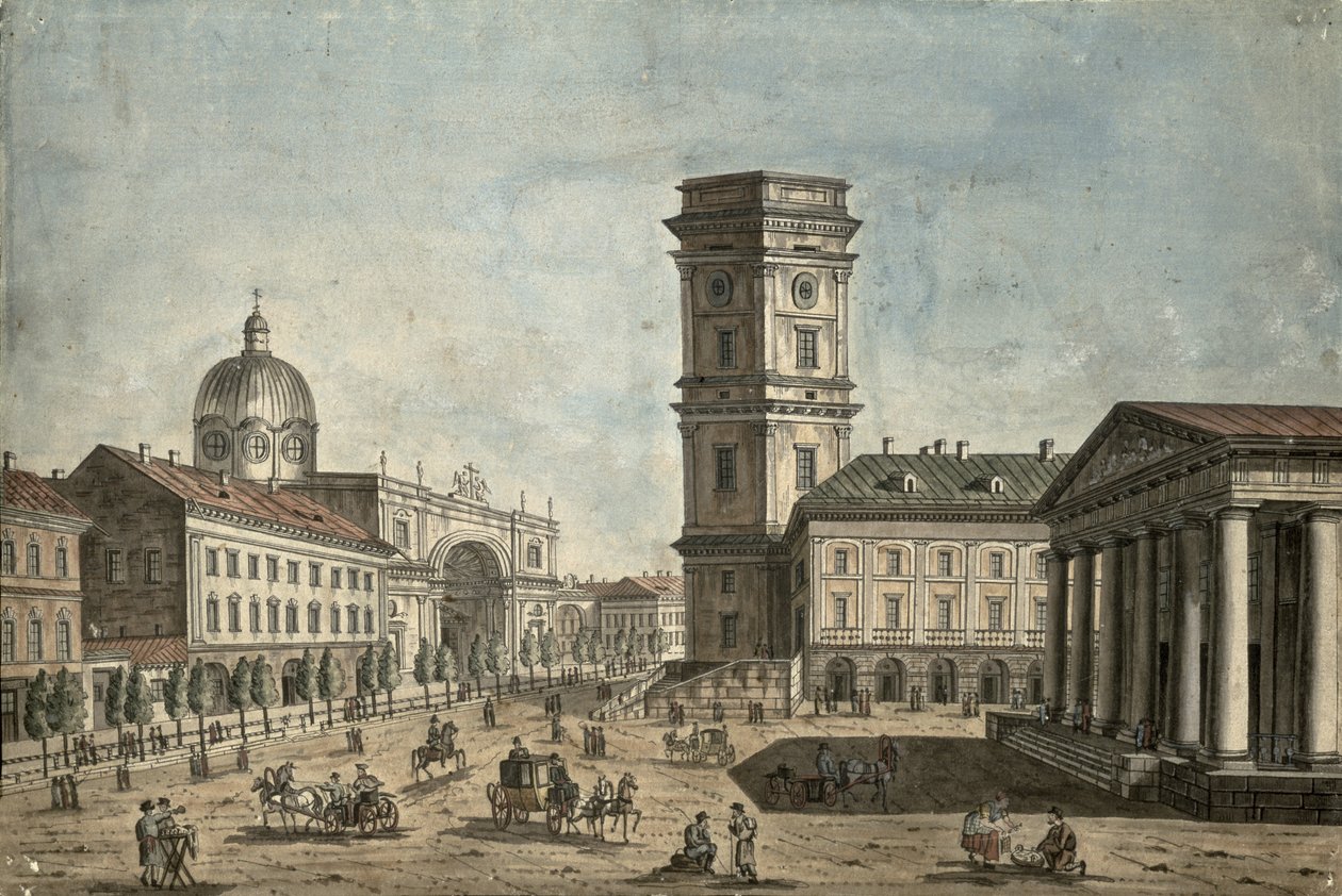 Utsikt över Nevsky Prospekt, St. Petersburg, 1810 av Fedor Aleksandrovich Vasiliev