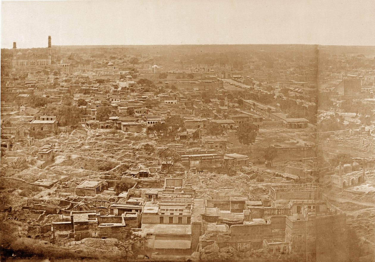 Panorama över MachiBoran, Lucknow av Felice Beato