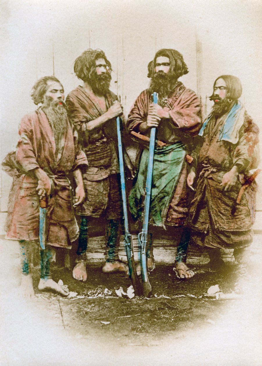 Grupp av Ainu-folk, Japan, 1882 av Felice Beato