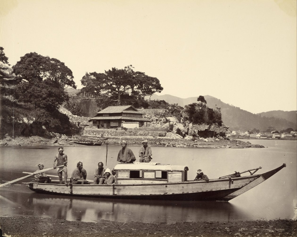 Japansk skräp i kanalen, Nagasaki av Felice Beato