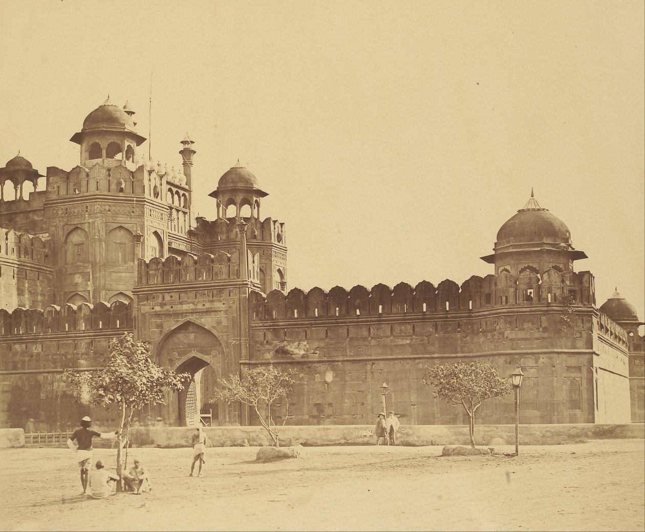 Lahore Gate av palatset av Felice Beato