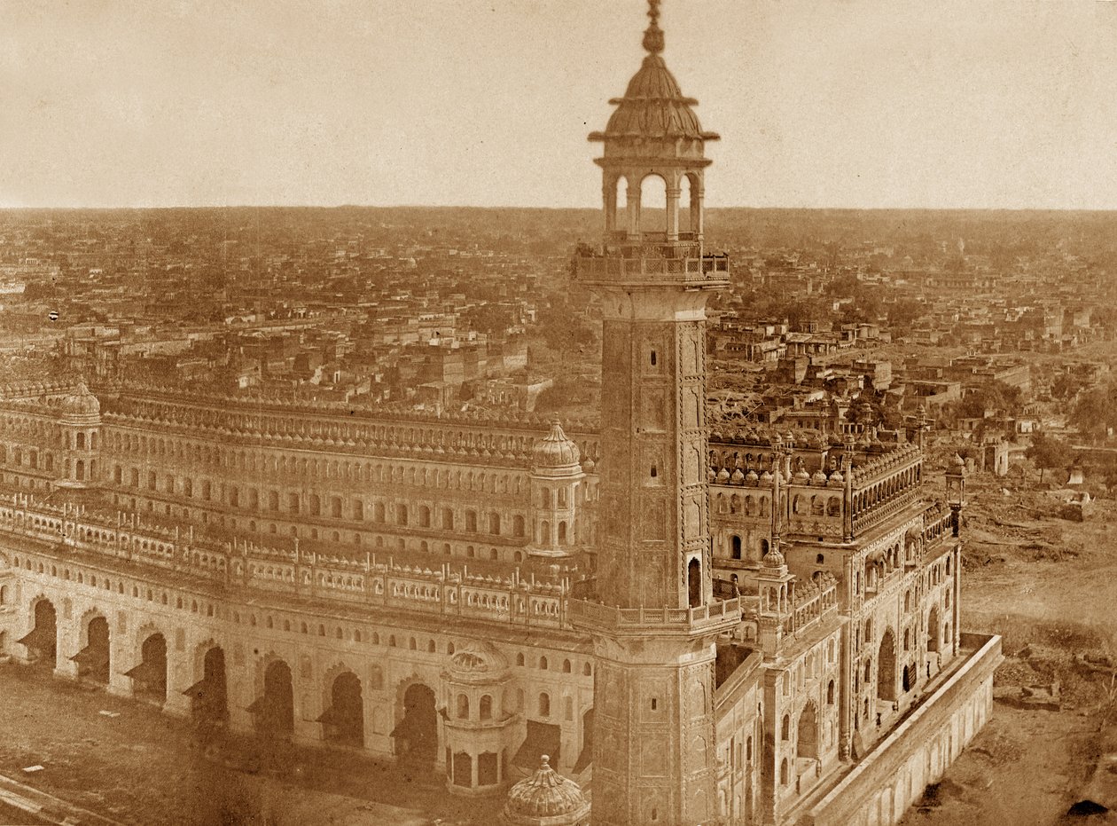 Panorama över MachiBoran, Lucknow av Felice Beato