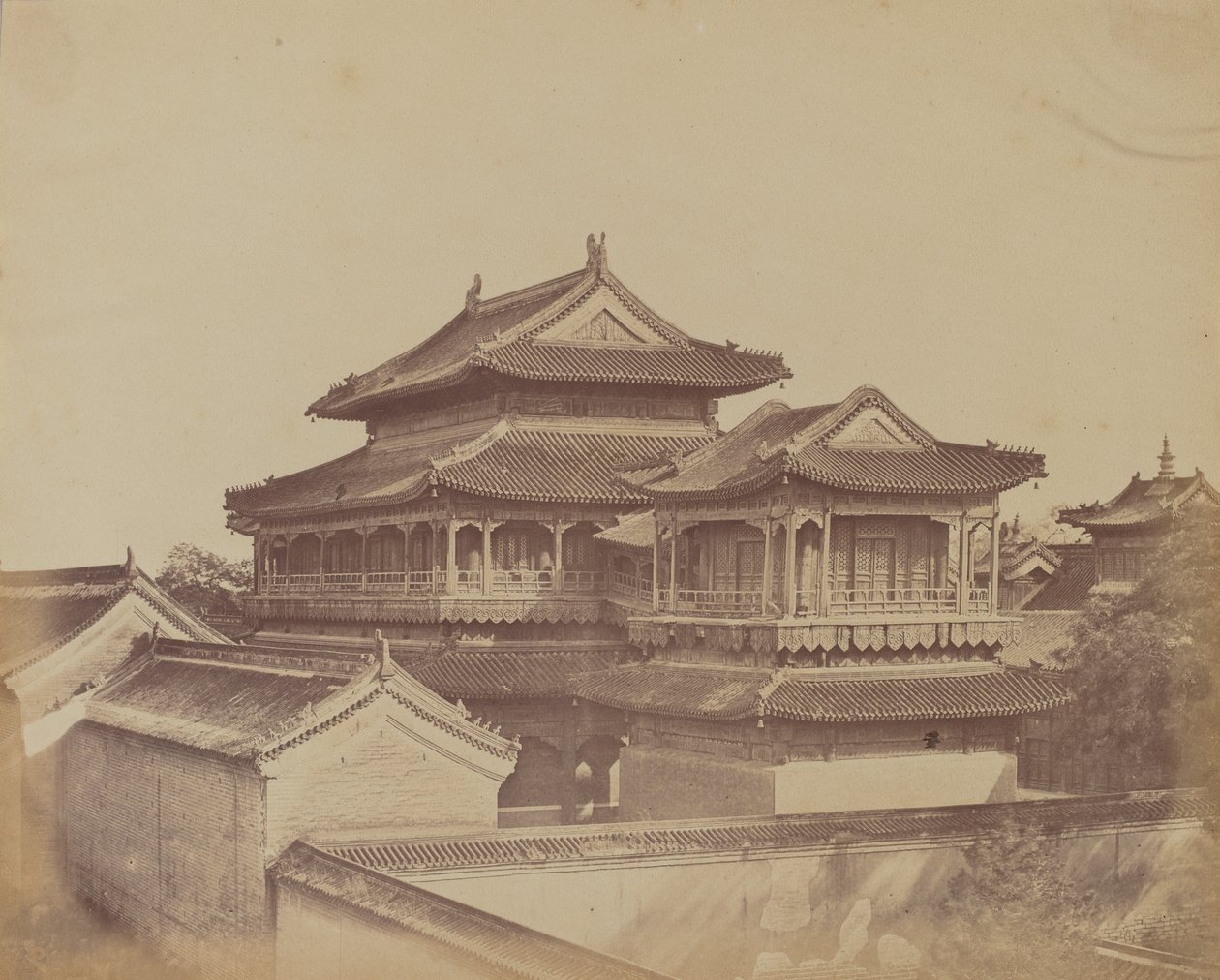 Konfucius tempel, Pekin, oktober 1860 av Felice Beato
