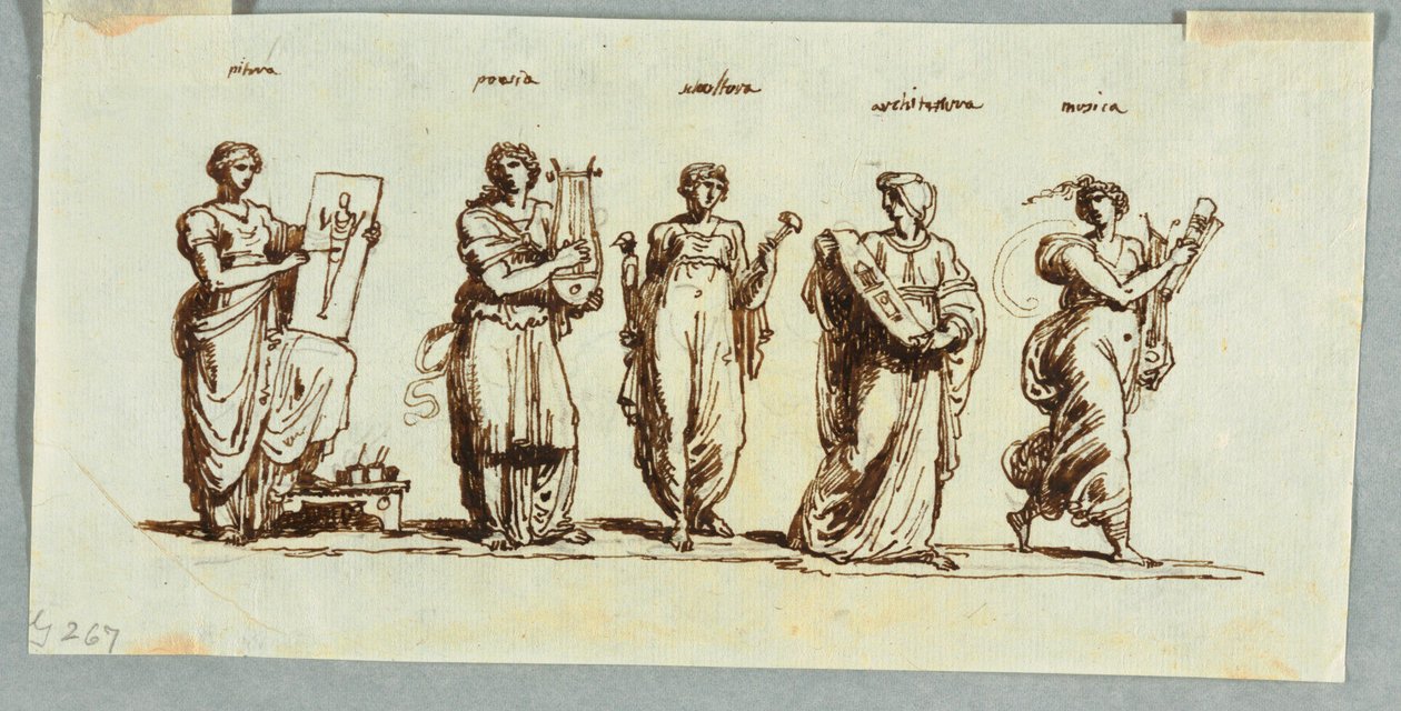 Allegoriska figurer av konsten av Felice Giani