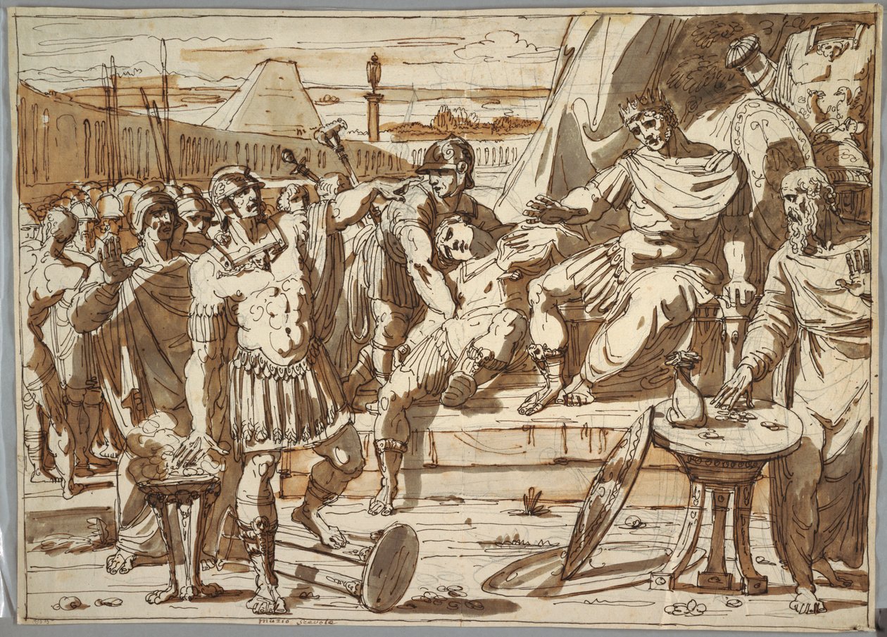 Caius Mucius Scaevola och Porsena av Felice Giani