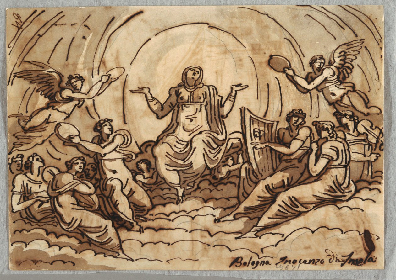 Virgin Ascending med Concert of Angels av Felice Giani