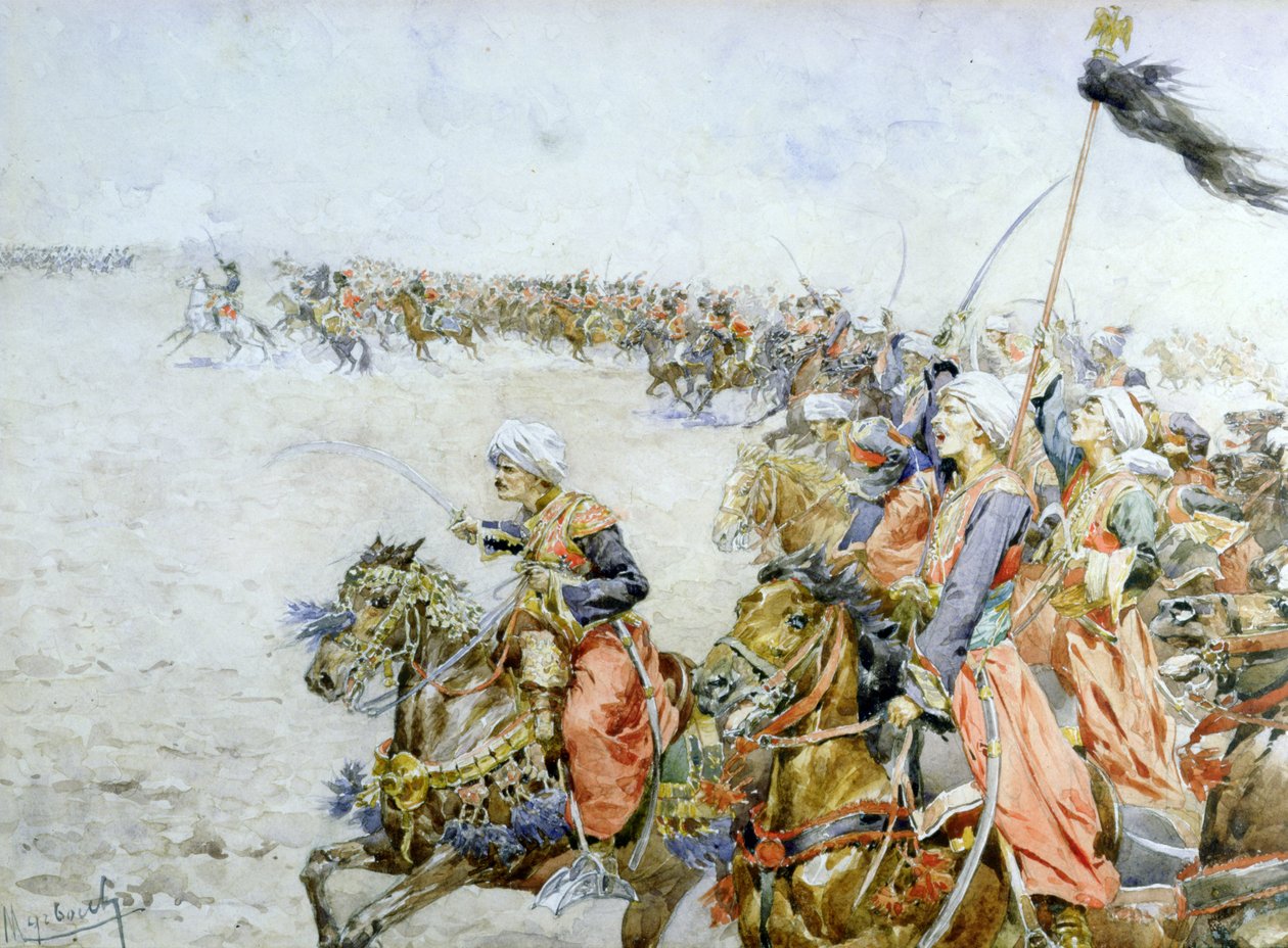 Mamelukernas anfall i slaget vid Austerlitz, 2 december 1805 av Felicien baron de Myrbach Rheinfeld