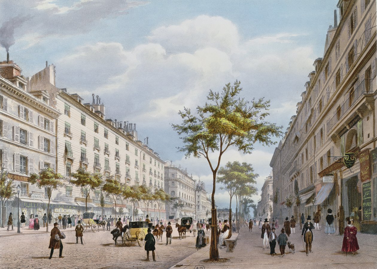 Boulevard des Italiens, ca 1840 av Felix Benoist