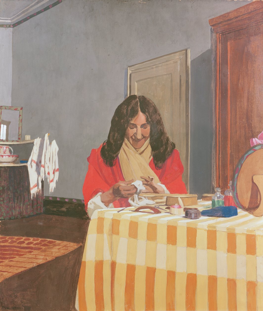 Porträtt av fru Vallotton av Felix Edouard Vallotton