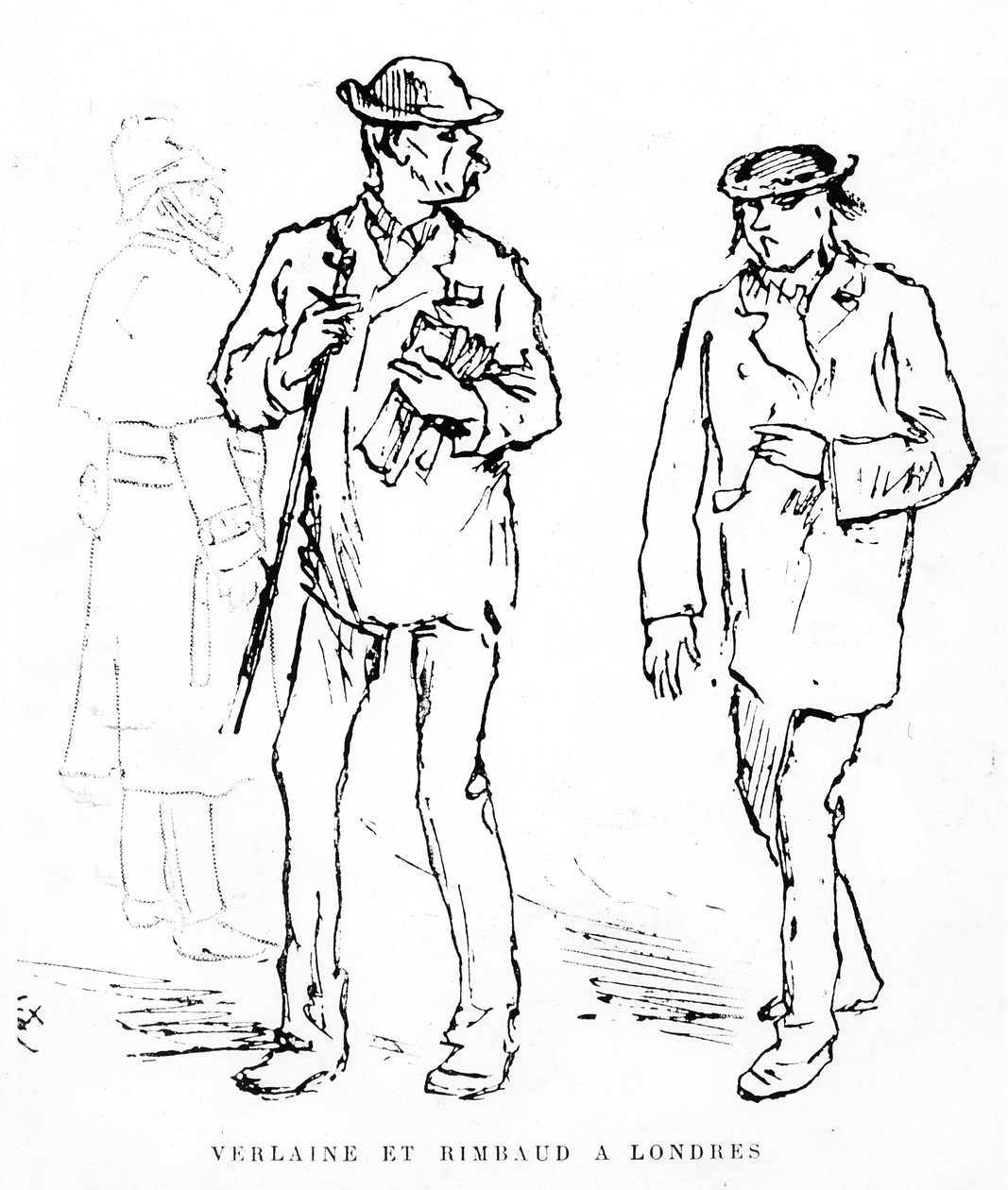 Paul Verlaine och Arthur Rimbaud i London, 1872 av Felix Regamey