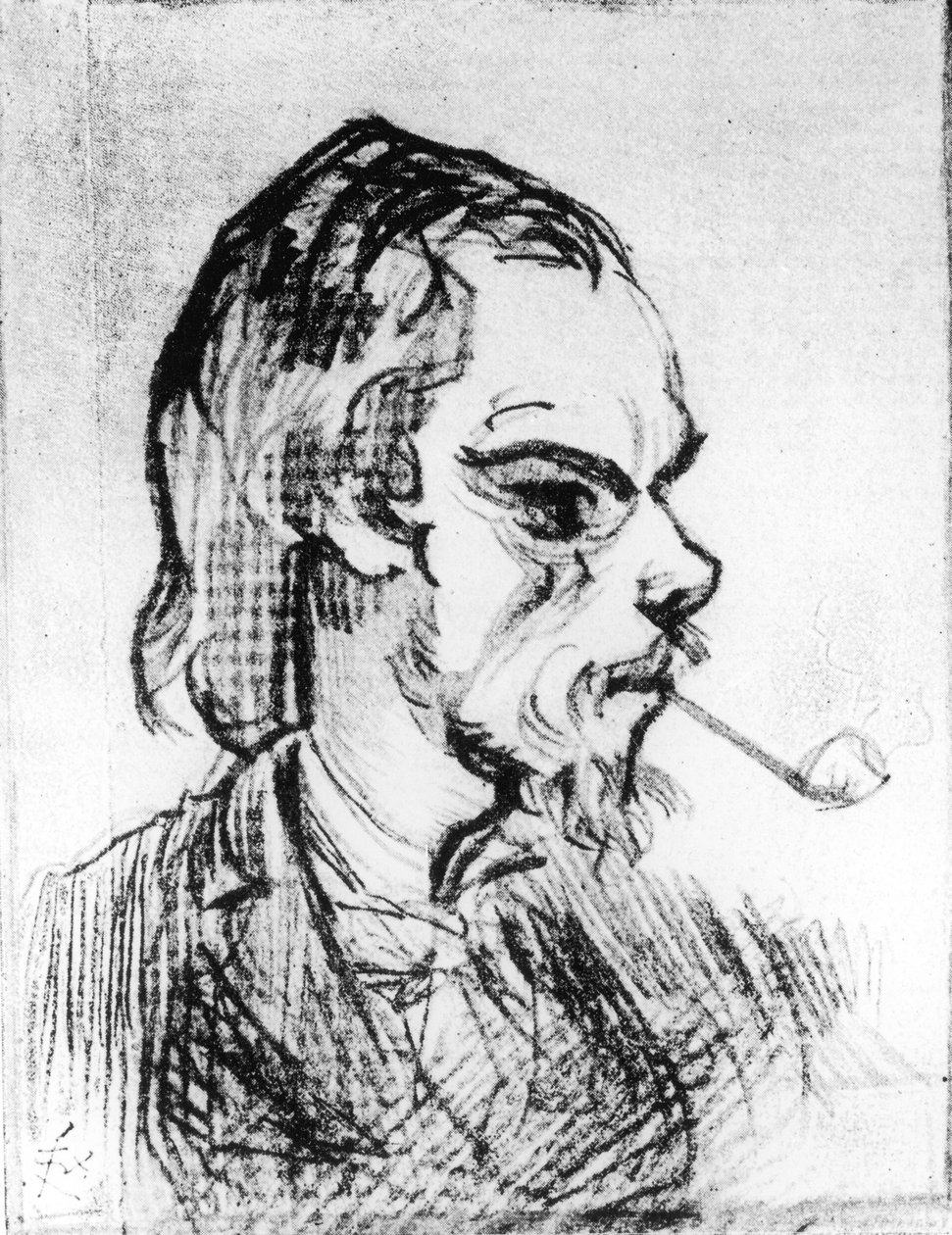 Porträtt av Paul Verlaine 25 år 1869 (kol) av Felix Regamey
