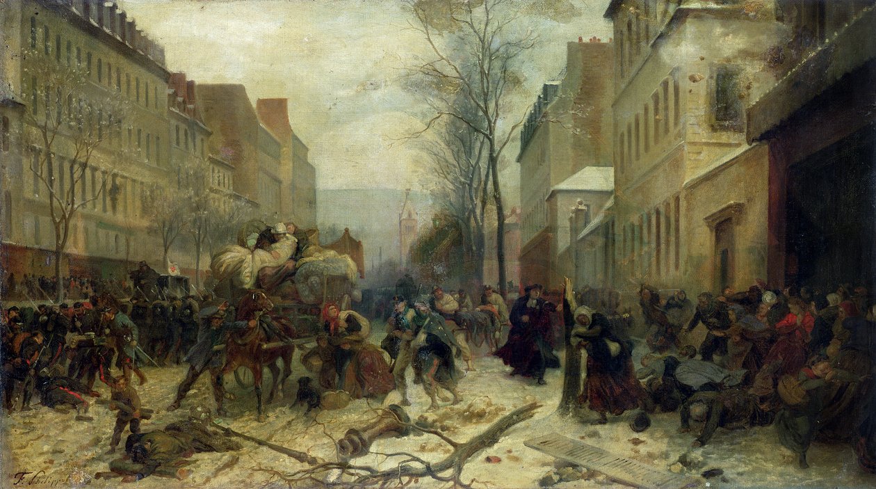 Bombardement af Paris i 1871 swed av Felix Philippoteaux