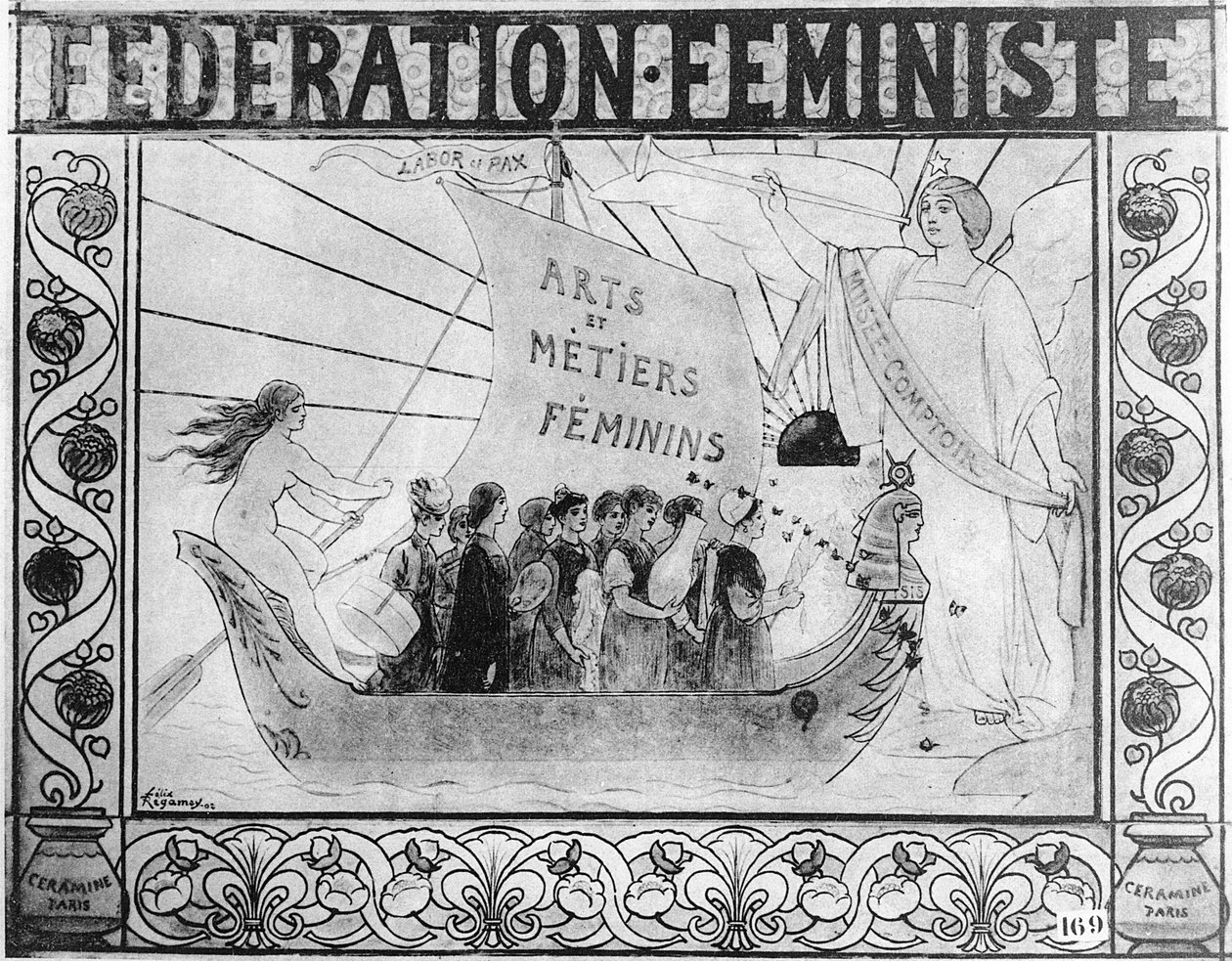 Affisch för Feministiska federationen, tryckt av Ceramine, Paris, 1902 av Felix Regamey