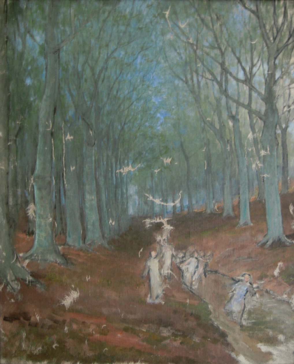 study of Grove of Trees in oil av Felix Resurreccion Hidalgo