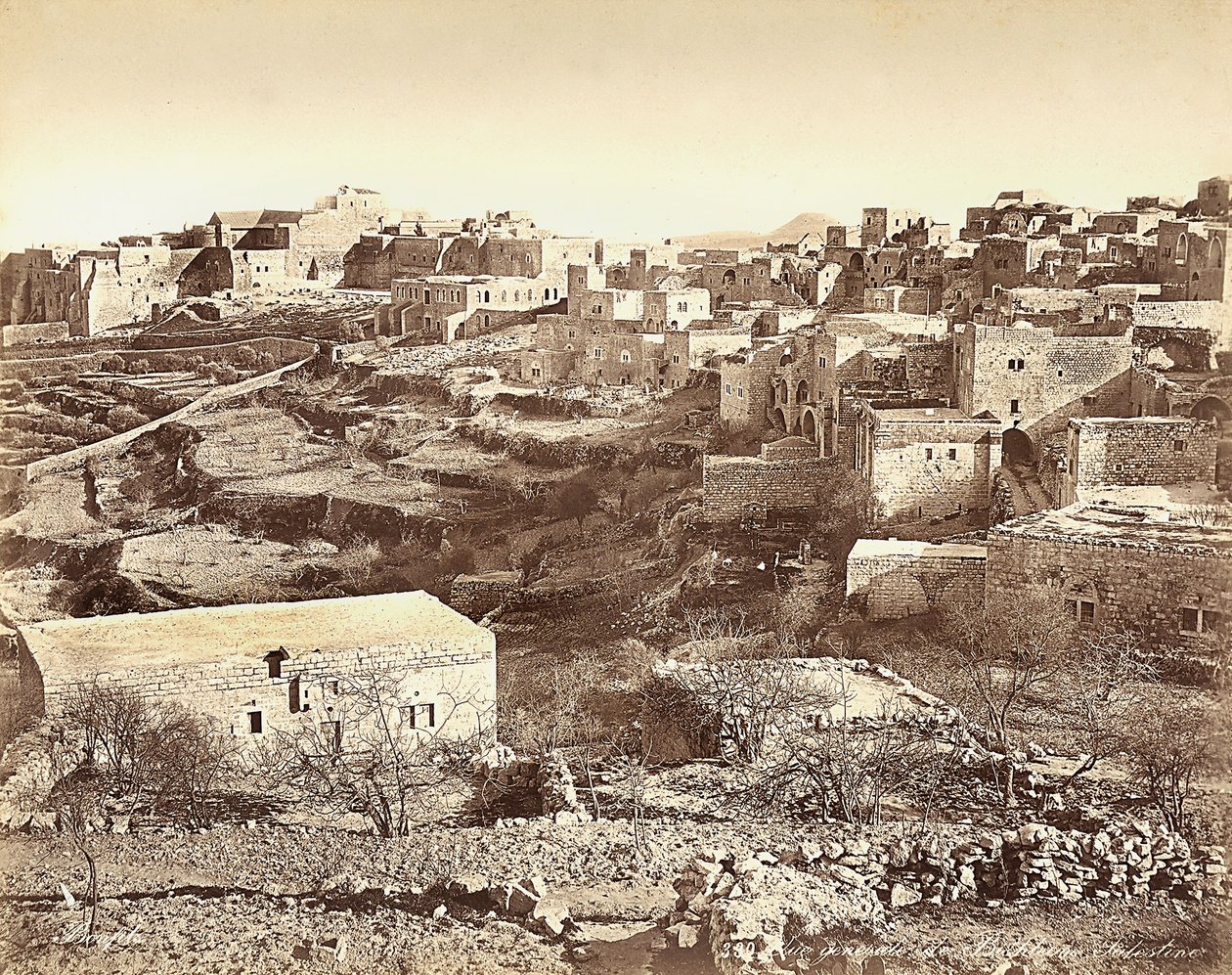 Panoramautsikt över Betlehem, Israel av Félix Bonfils