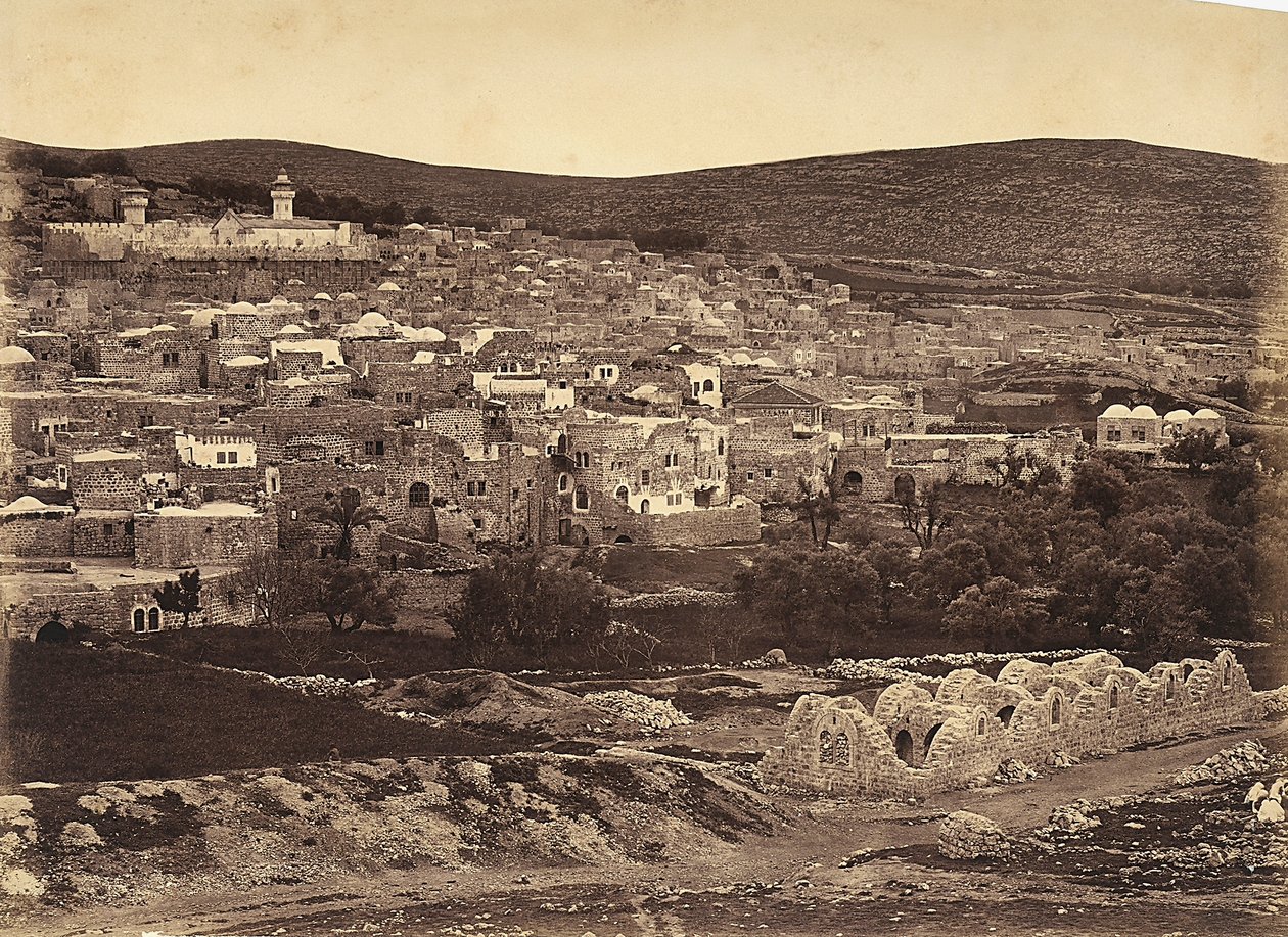 Panoramautsikt över Nasaret, Israel av Félix Bonfils