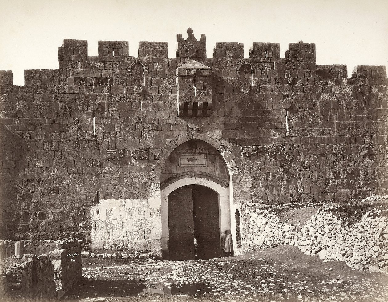 Saint Stephen Gate i Jerusalem av Félix Bonfils