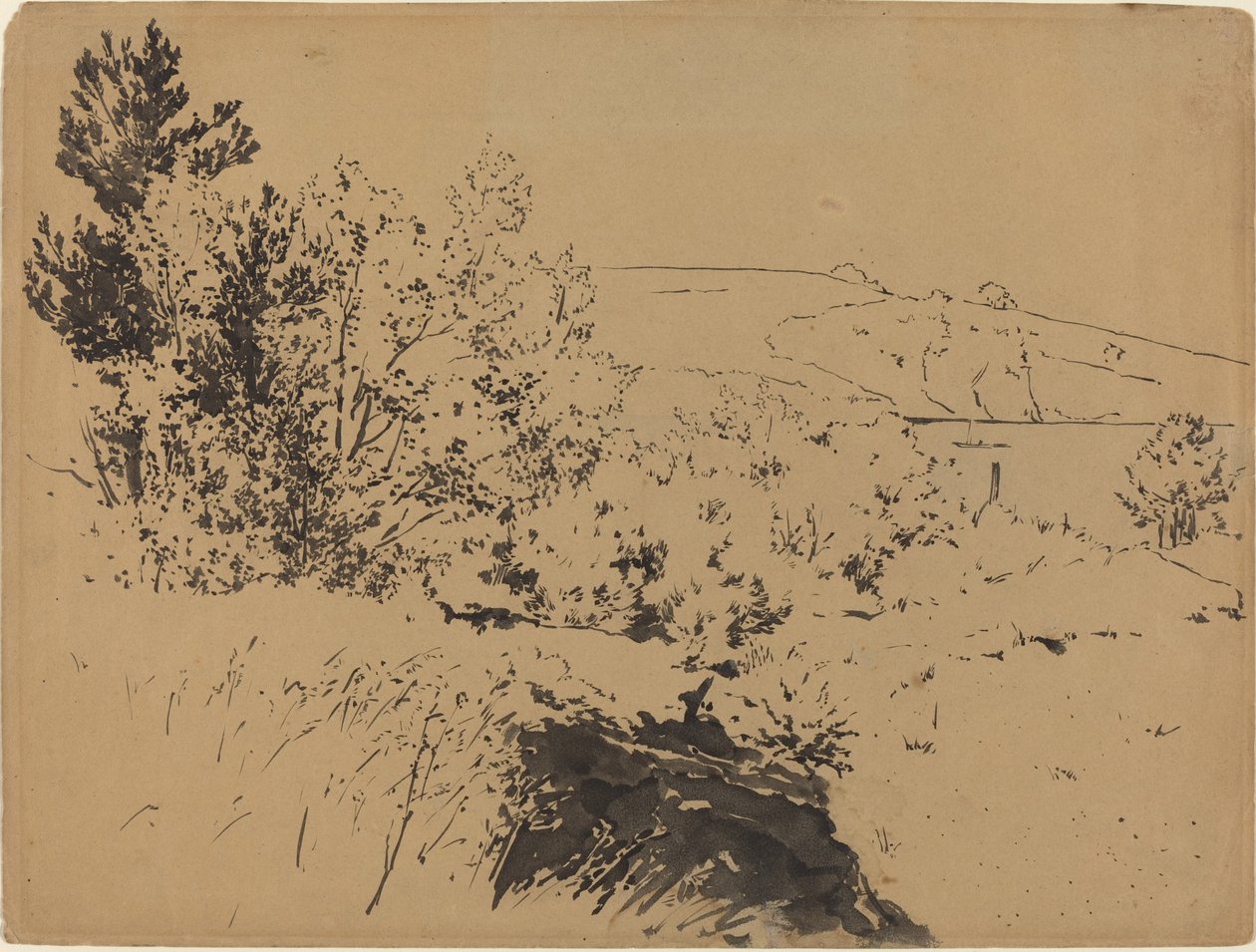 Kustlandskap av Felix Bracquemond