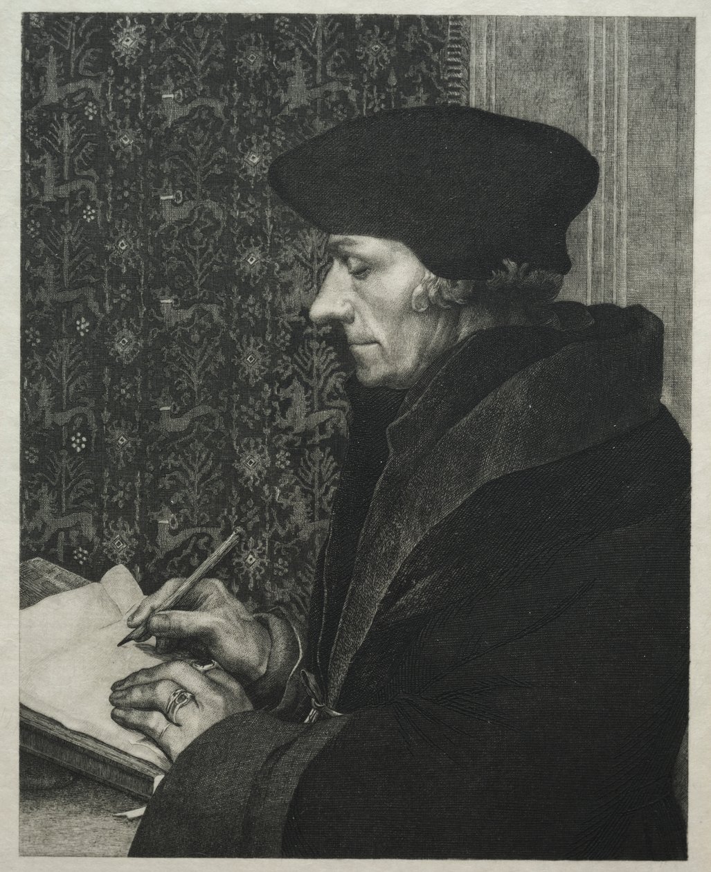 Erasmus, efter Holbein av Felix Bracquemond