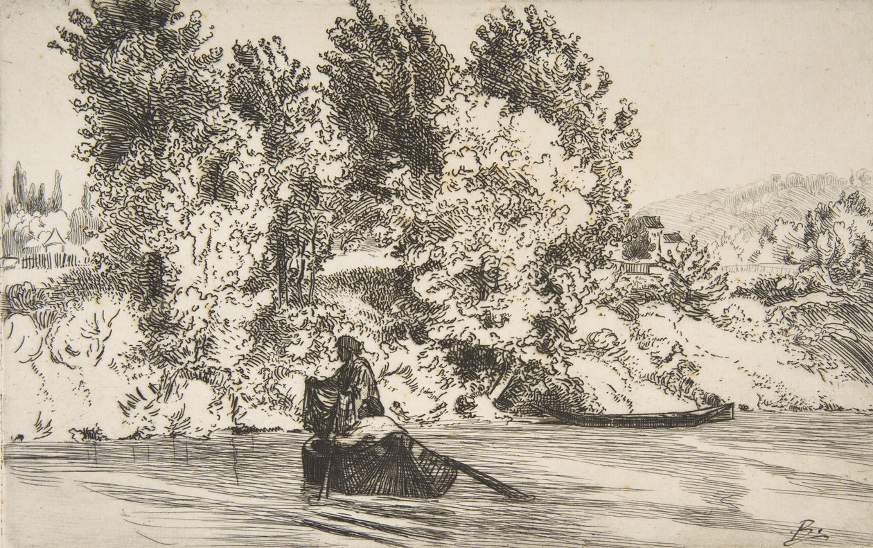 Fiskare med nät, 1868. av Felix Bracquemond