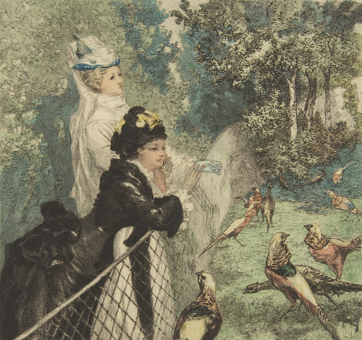 I Zoologiska trädgården, ca. 1873. av Felix Bracquemond