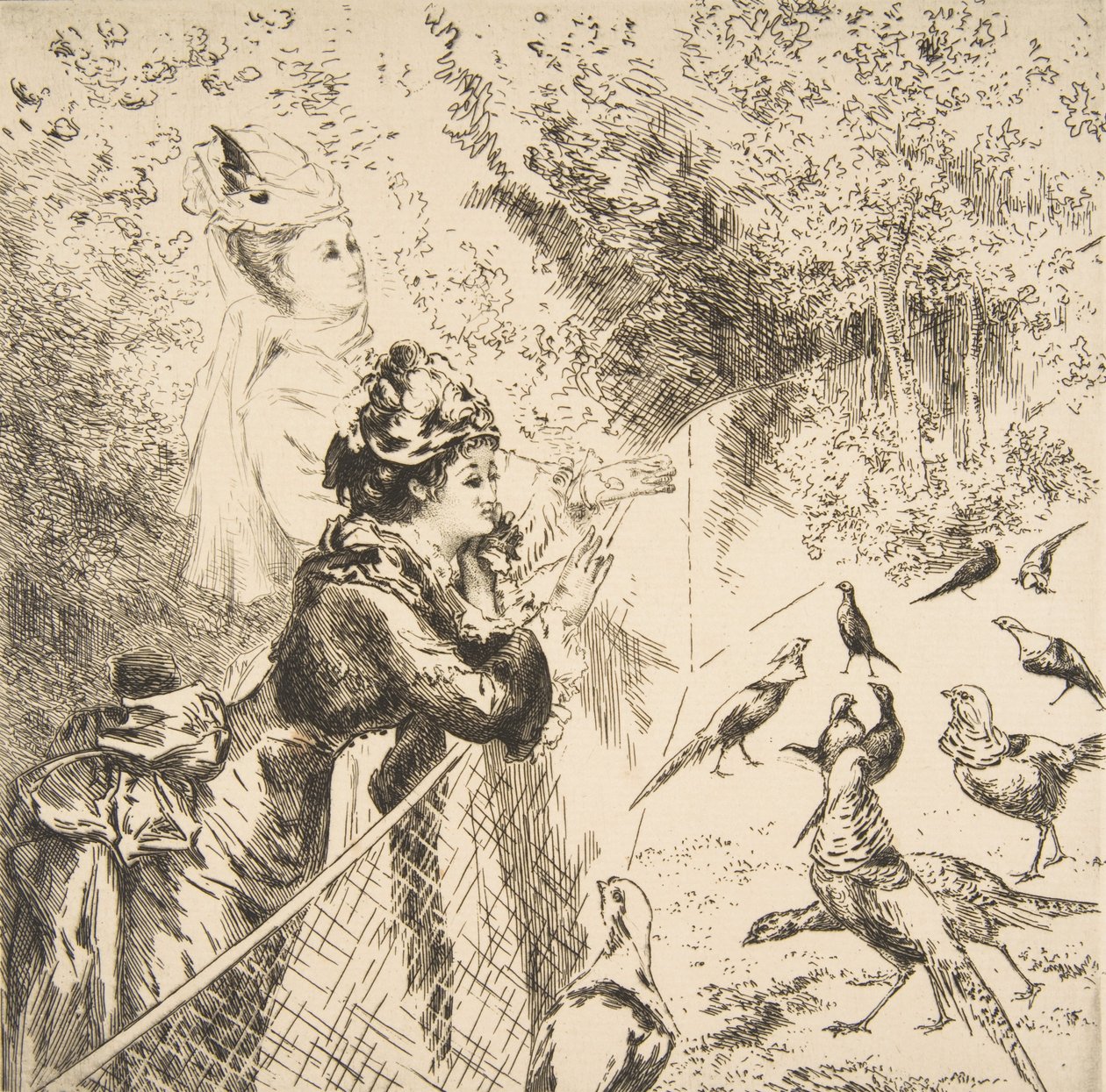 I Zoologiska trädgården, ca. 1873. av Felix Bracquemond