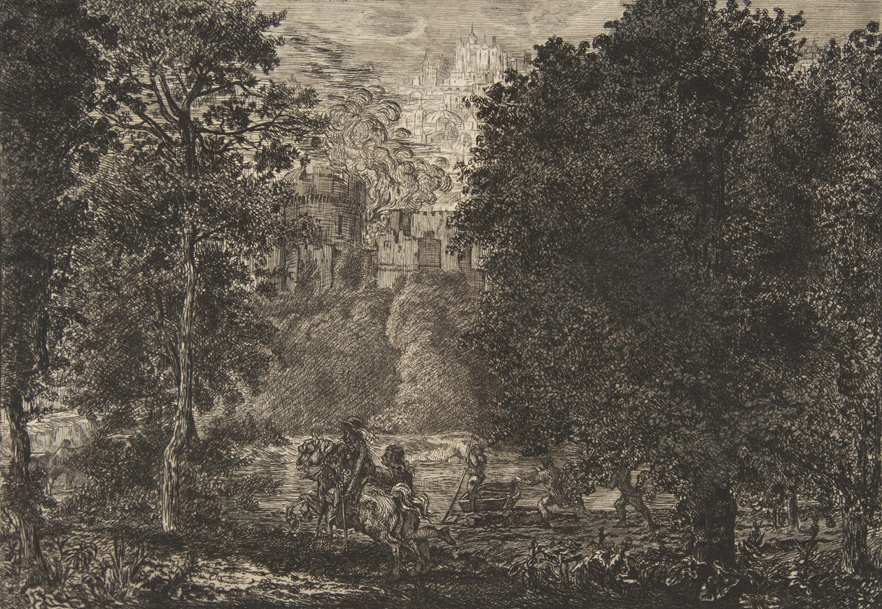 Lågan står nära branden, ca 1853-5. av Felix Bracquemond