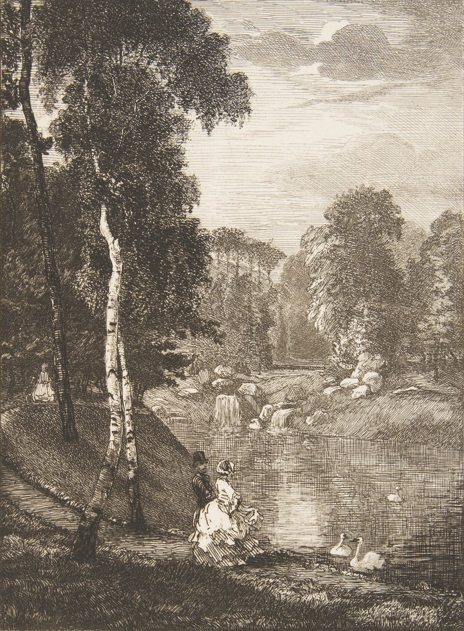 Bois de Boulogne, 1857. av Felix Bracquemond