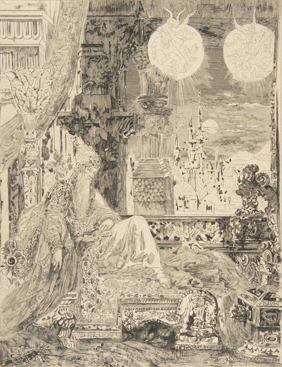Drömmen om en mogulinvånare, 1886. av Felix Bracquemond