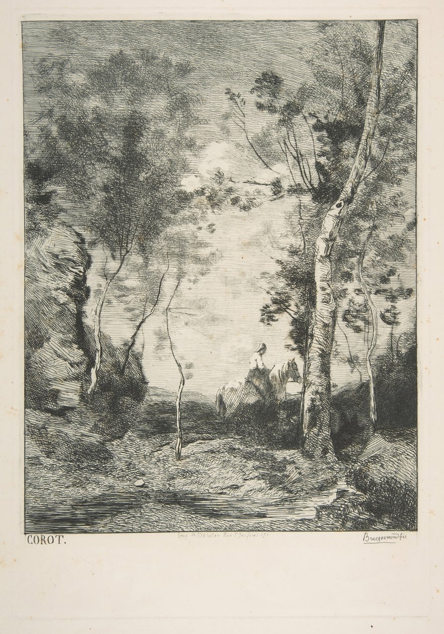 Den vita hästen, 1858. av Felix Bracquemond
