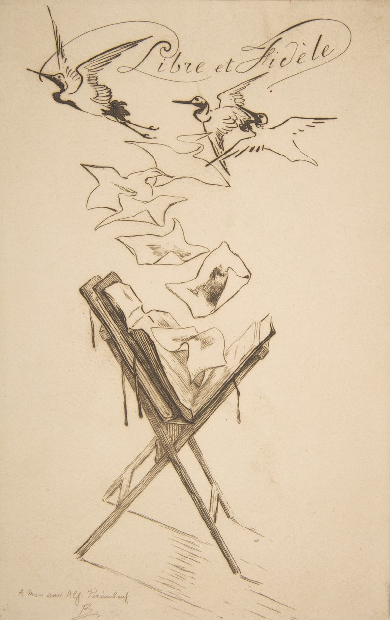 Fri och trogen, 1878. av Felix Bracquemond