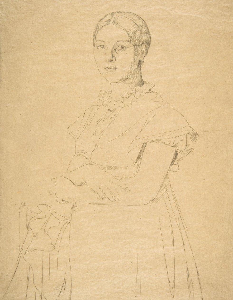 Madame Granger, efter Ingres, 1867. av Felix Bracquemond