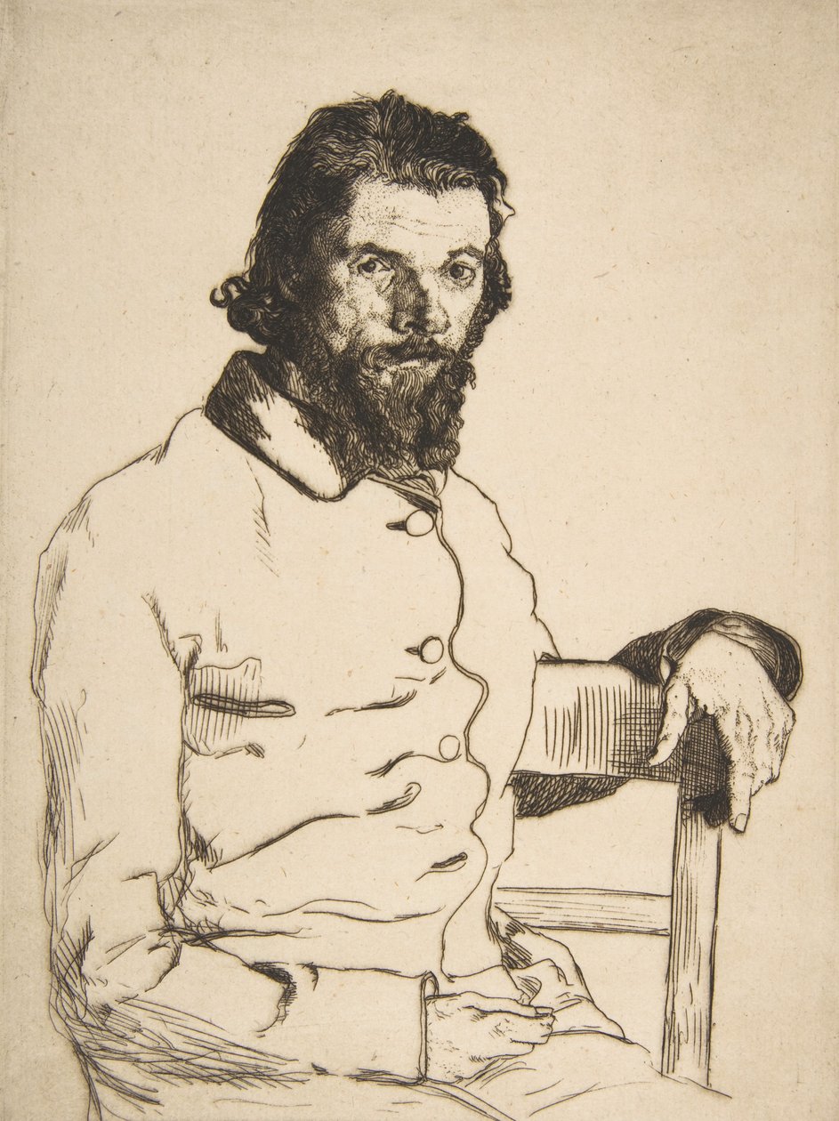 Porträtt av Charles Meryon, 1853. av Felix Bracquemond