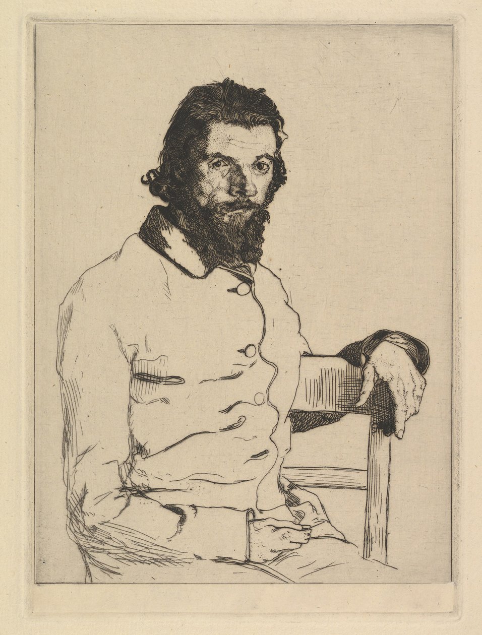 Porträtt av Charles Meryon, 1853. av Felix Bracquemond
