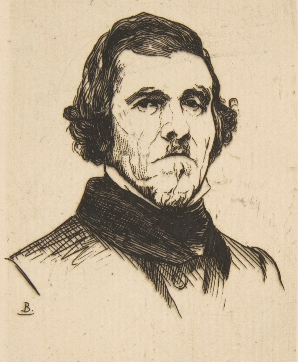 Porträtt av Eugene Delacroix, 1863. av Felix Bracquemond