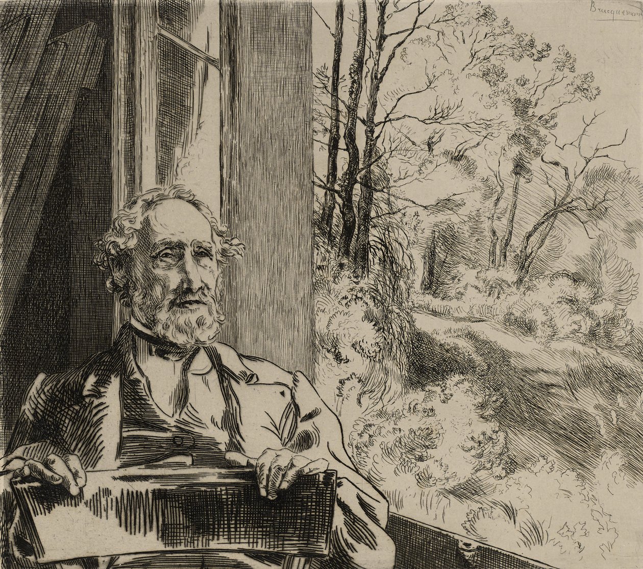 Porträtt av Jacob Meyer-Heine av Felix Bracquemond