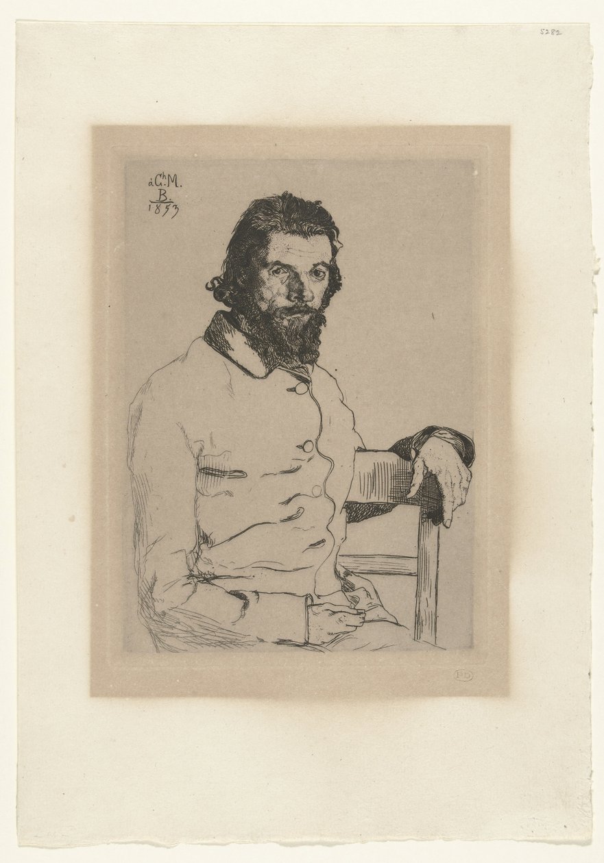Porträtt av konstnären Charles Méryon av Felix Bracquemond