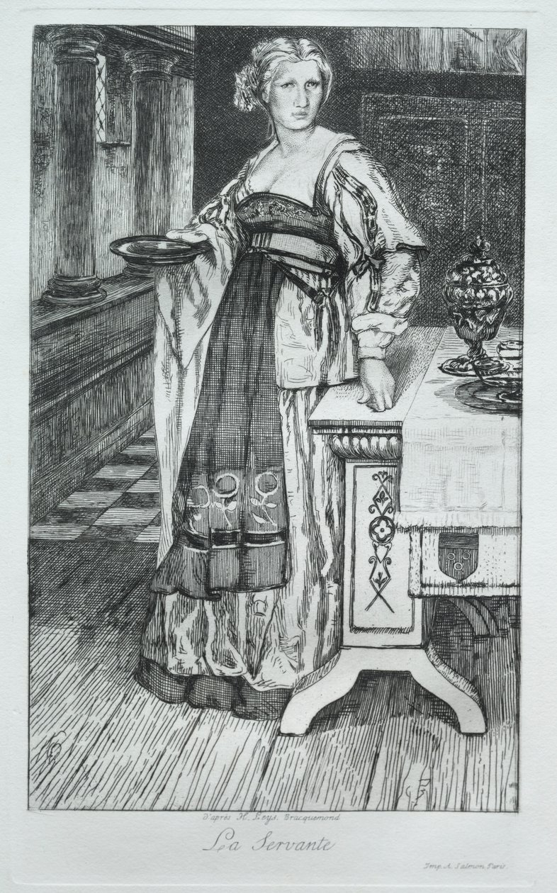 Tjejerna, efter H. Leys av Felix Bracquemond