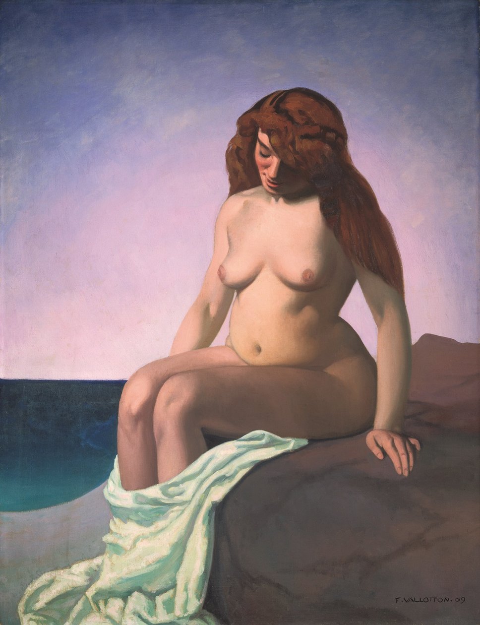 Badare vid klippan, 1909 av Felix Edouard Vallotton