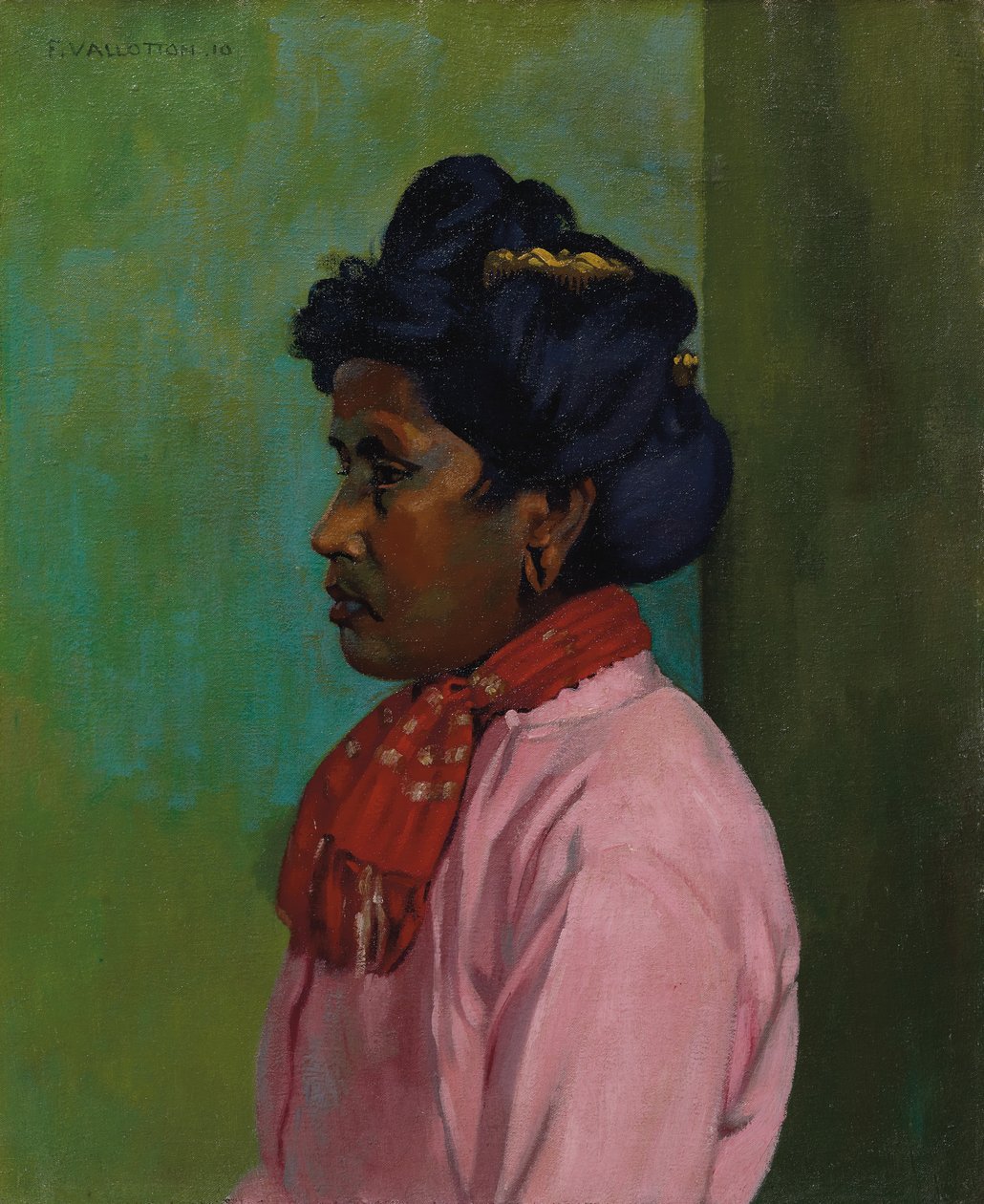 Svart kvinna med rosa blus, 1910 av Felix Edouard Vallotton